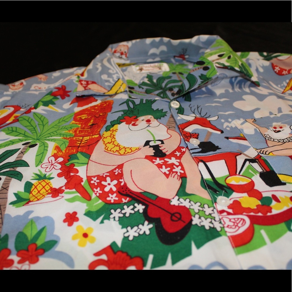 Waikiki Creations Santa Clause Hawaiian Shirt XL
